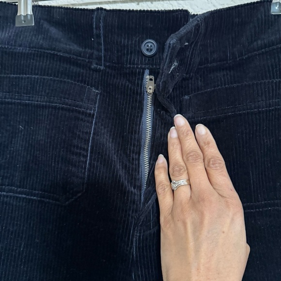 Faherty Women’s Phoebe Corduroy Wide Leg Pants Black 27 waist patch pocket - Picture 9 of 16